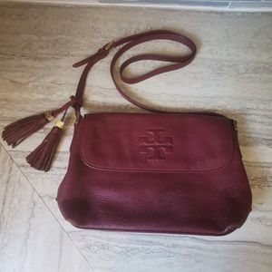 Authentic Tory Burch Burgundy Crossbody Purse